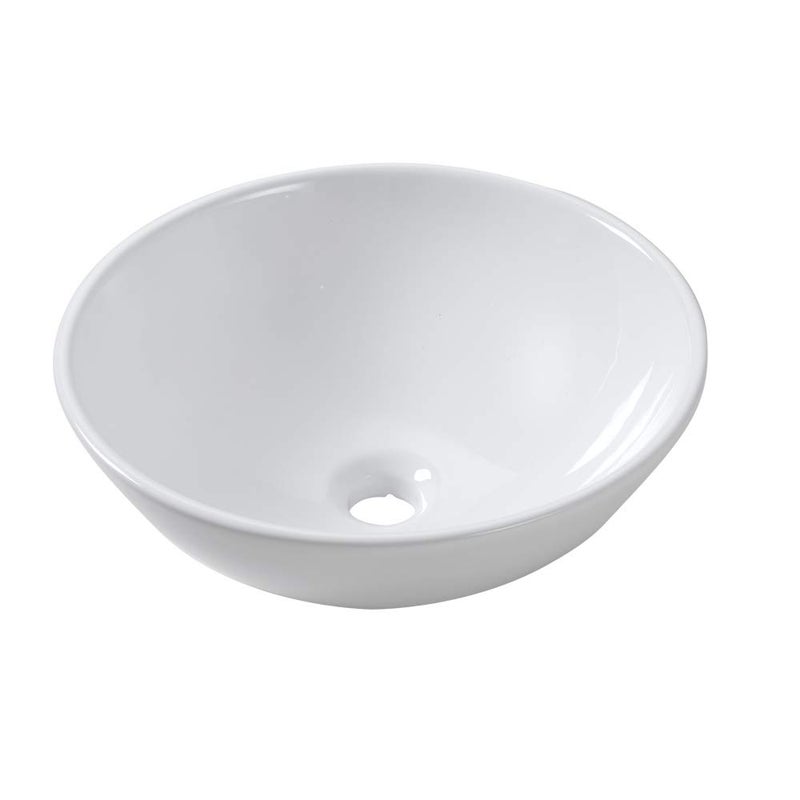 Lordear 13x13 Small Round Bathroom Vessel Sink Modern White Above Counter White Porcelain Ceramic Vessel Sink Art Basin Vanity Bowl Sinks - Image 1